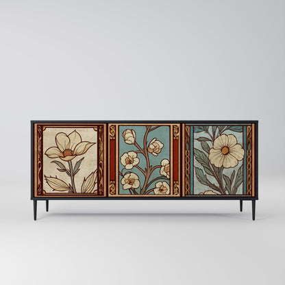 TIDLÖS FLORA 3-dörrars skänk i svart finish