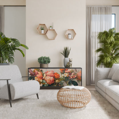 STYLISH BEAUTY 3-dörrars skänk i svart finish