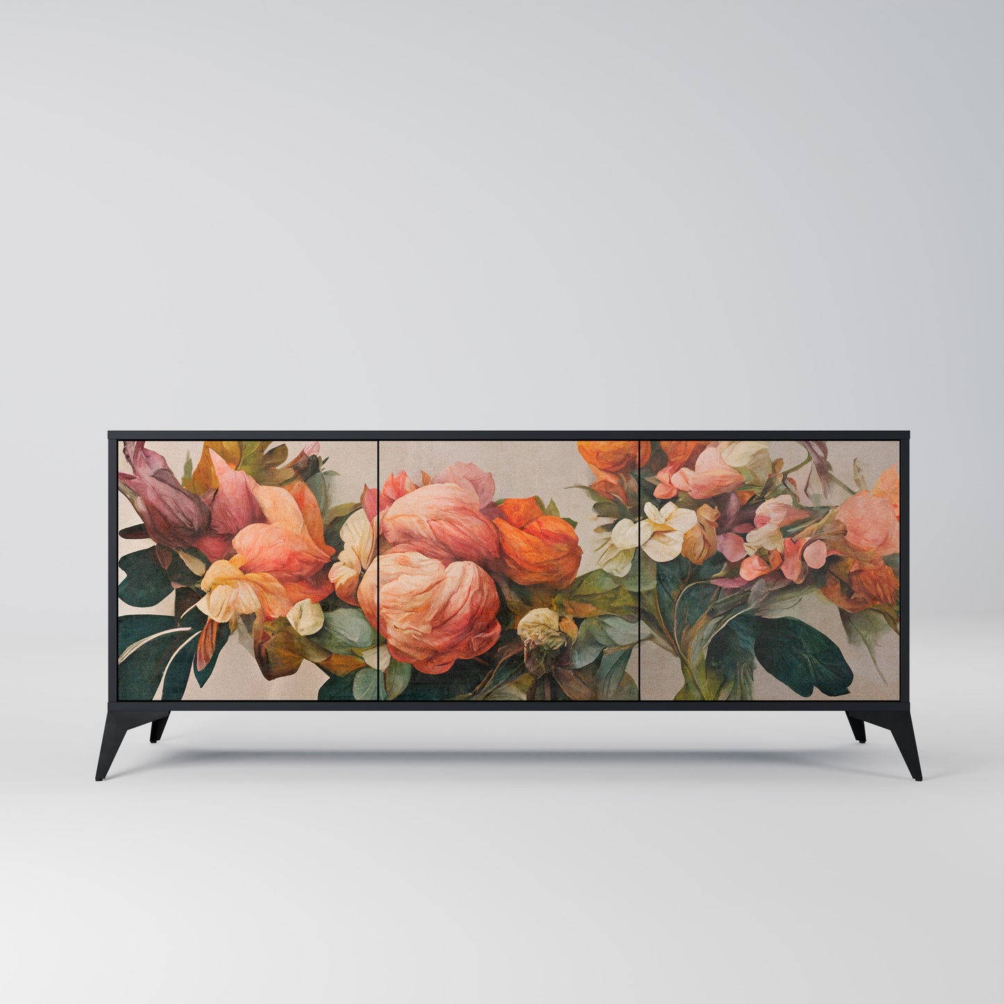 STYLISH BEAUTY 3-dörrars skänk i svart finish