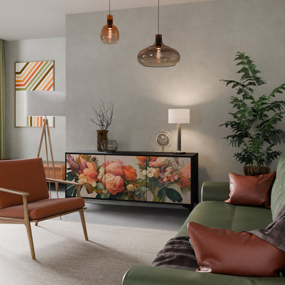 STYLISH BEAUTY 3-dörrars skänk i svart finish