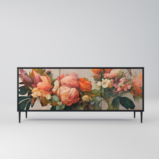 STYLISH BEAUTY 3-dörrars skänk i svart finish