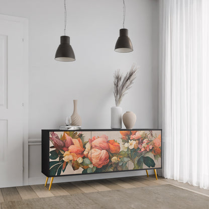 STYLISH BEAUTY 3-dörrars skänk i svart finish