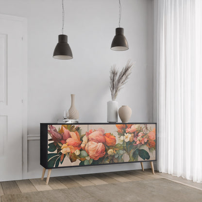 STYLISH BEAUTY 3-dörrars skänk i svart finish