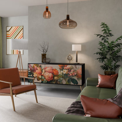 STYLISH BEAUTY 3-dörrars skänk i svart finish