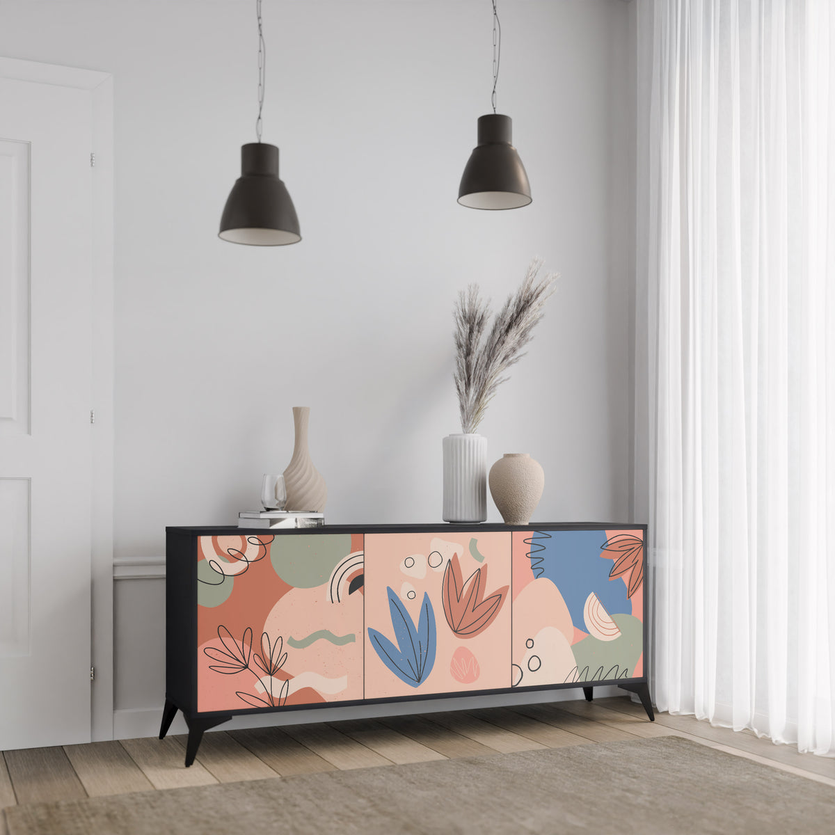 PASTEL DESTINY Skänk med tre dörrar