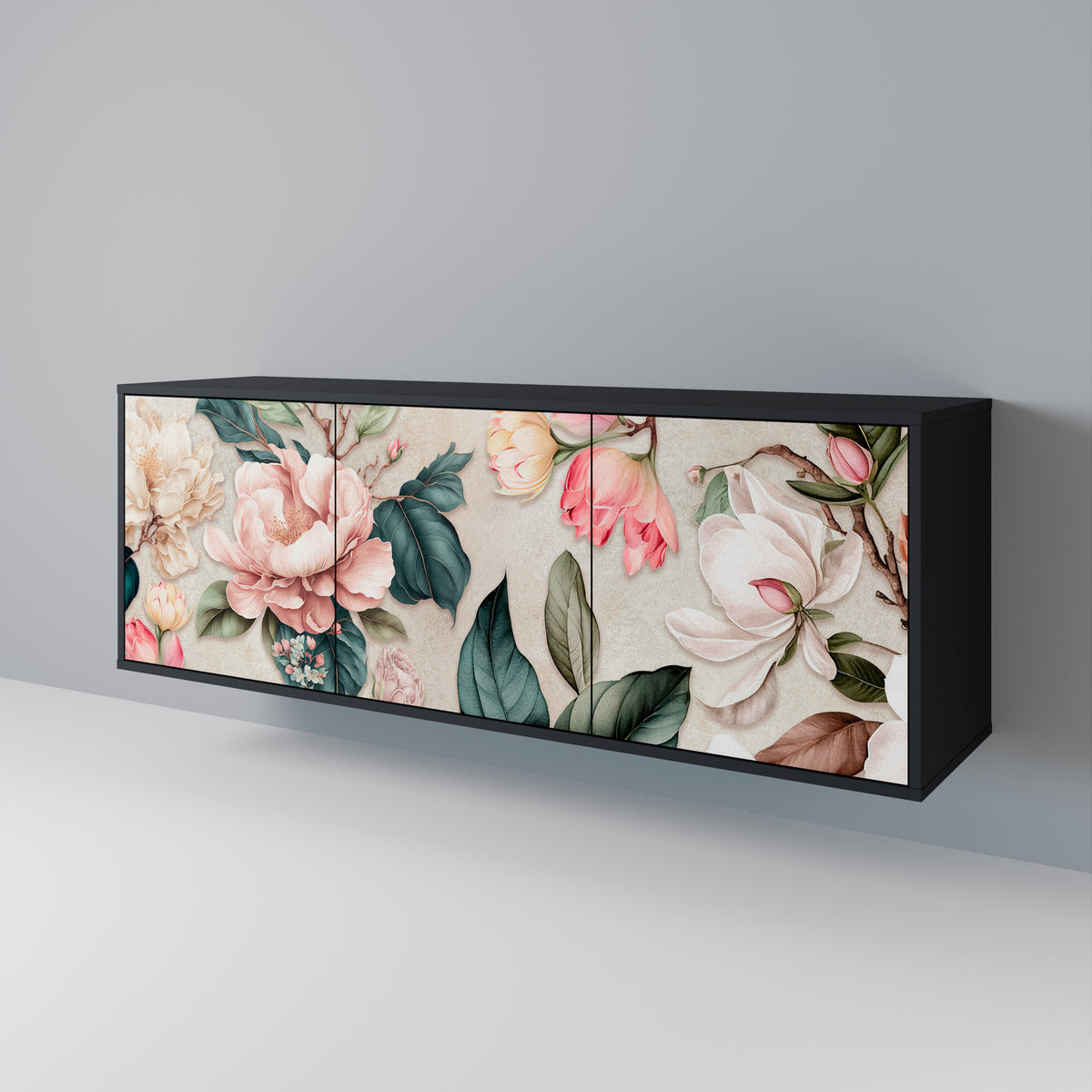 FLORAL GRACE Skänk med tre dörrar