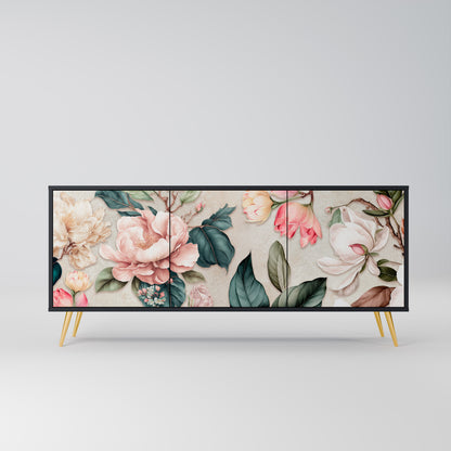 FLORAL GRACE 3-dörrars skänk i svart finish