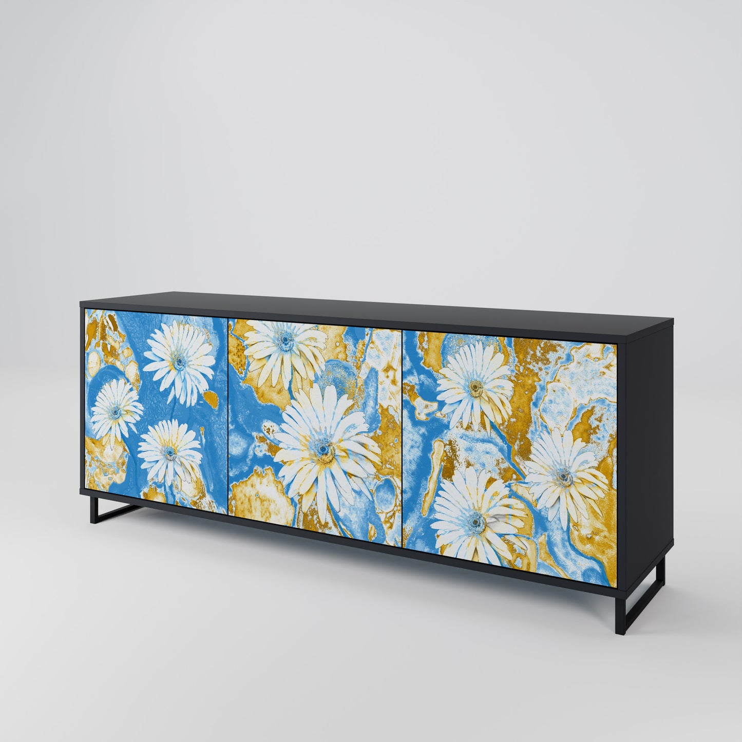 DAISY LUXE 3-dörrars skänk i svart finish