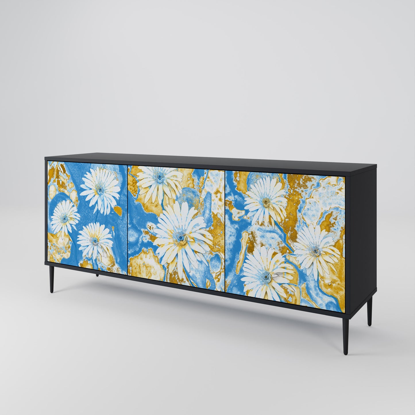 DAISY LUXE 3-dörrars skänk i svart finish
