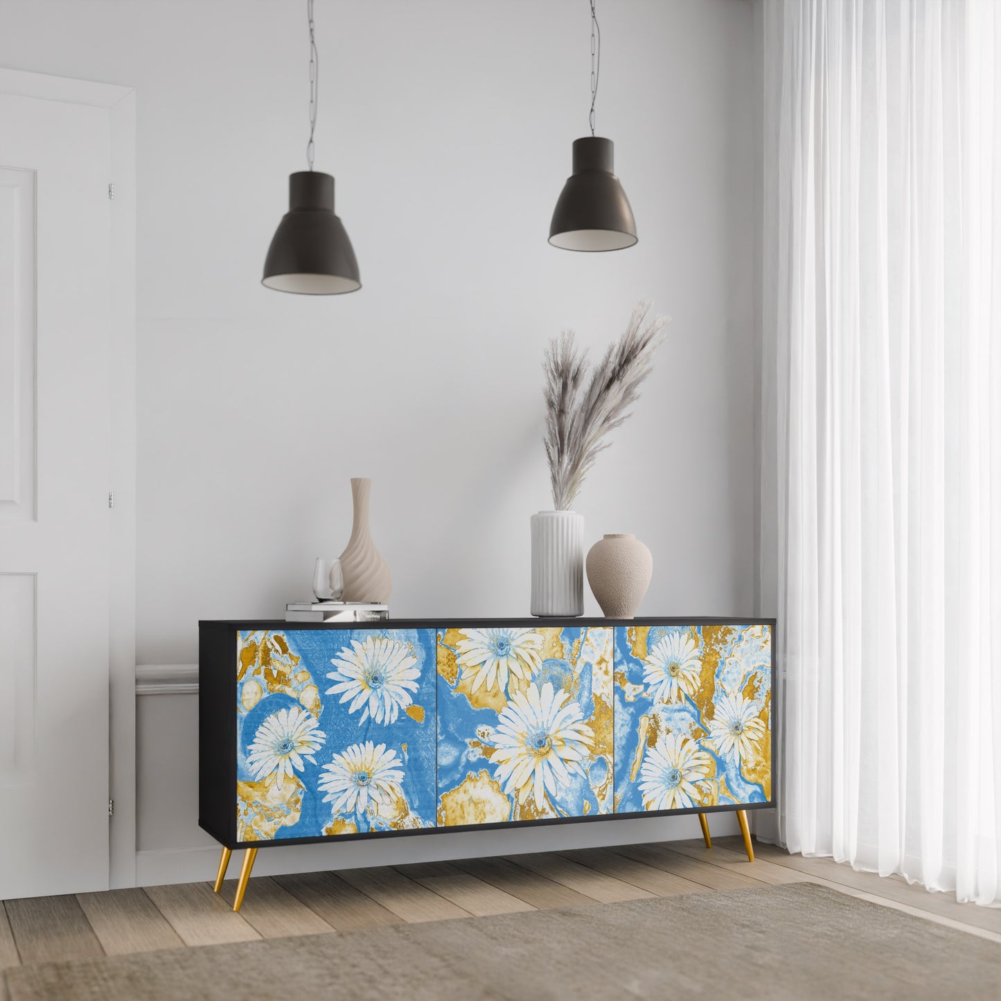 DAISY LUXE 3-dörrars skänk i svart finish
