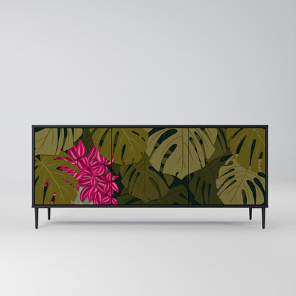 TROPICAL BEAUTY 3-dörrars skänk i svart finish