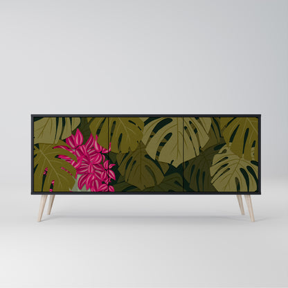 TROPICAL BEAUTY 3-dörrars skänk i svart finish