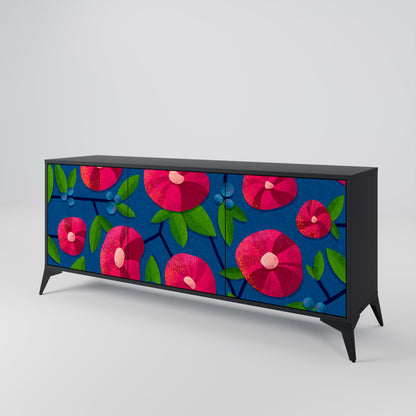 SPRING THOUGHTS Skänk med 3 dörrar i svart finish