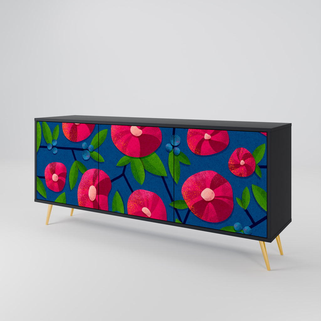 SPRING THOUGHTS Skänk med 3 dörrar i svart finish