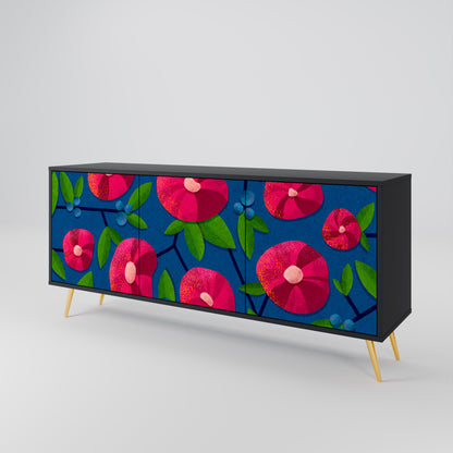 SPRING THOUGHTS Skänk med 3 dörrar i svart finish