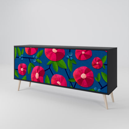 SPRING THOUGHTS Skänk med 3 dörrar i svart finish