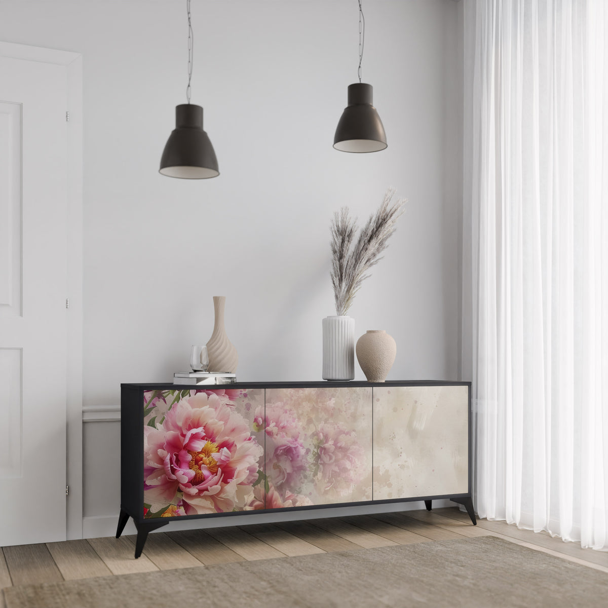 PEONY WHISPER Skänk med tre dörrar