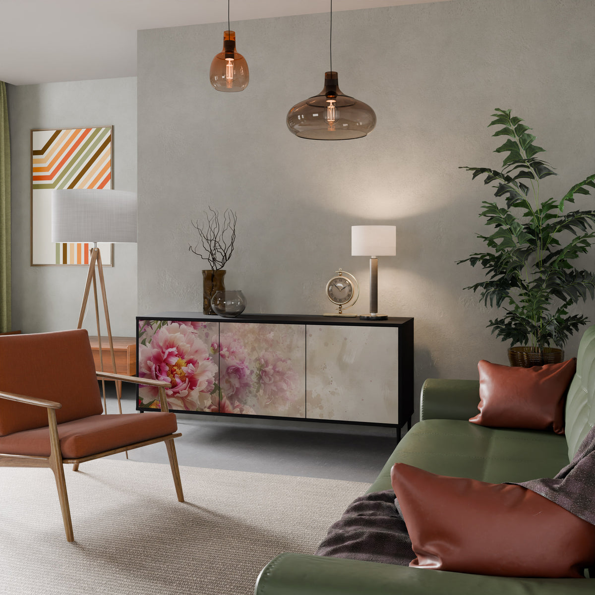 PEONY WHISPER Skänk med tre dörrar