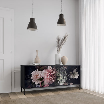 PURE BLOSSOM 3-dörrars skänk i svart finish