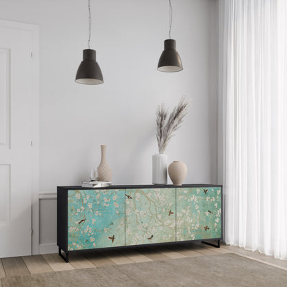 BLOOMING CHARM 3-dörrars skänk i svart finish