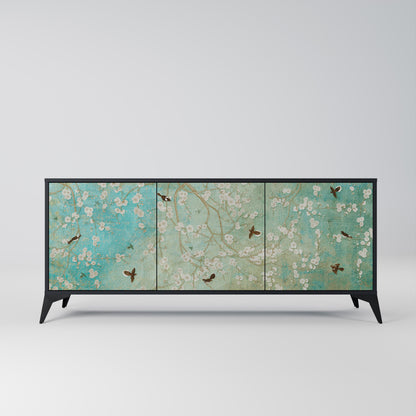 BLOOMING CHARM 3-dörrars skänk i svart finish