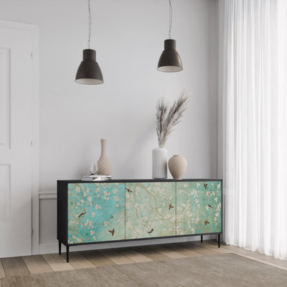 BLOOMING CHARM 3-dörrars skänk i svart finish