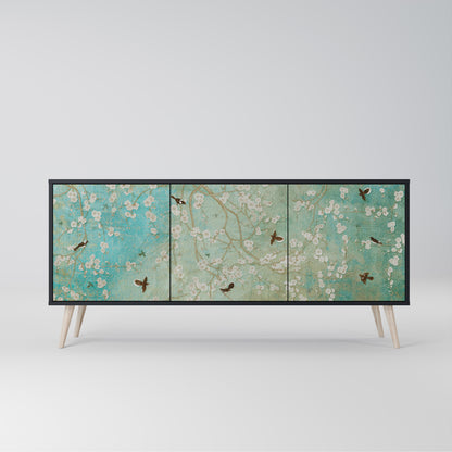 BLOOMING CHARM 3-dörrars skänk i svart finish