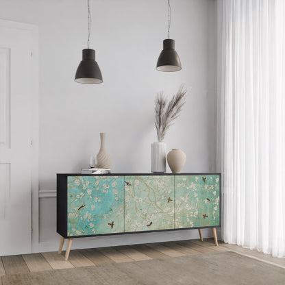 BLOOMING CHARM 3-dörrars skänk i svart finish