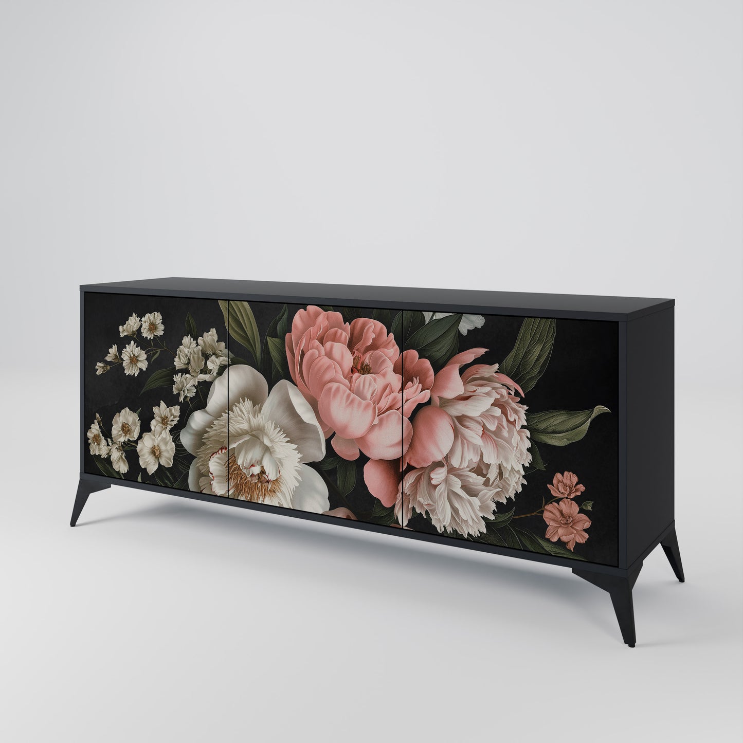 LUSH ELEGANCE 3-dörrars skänk i svart finish