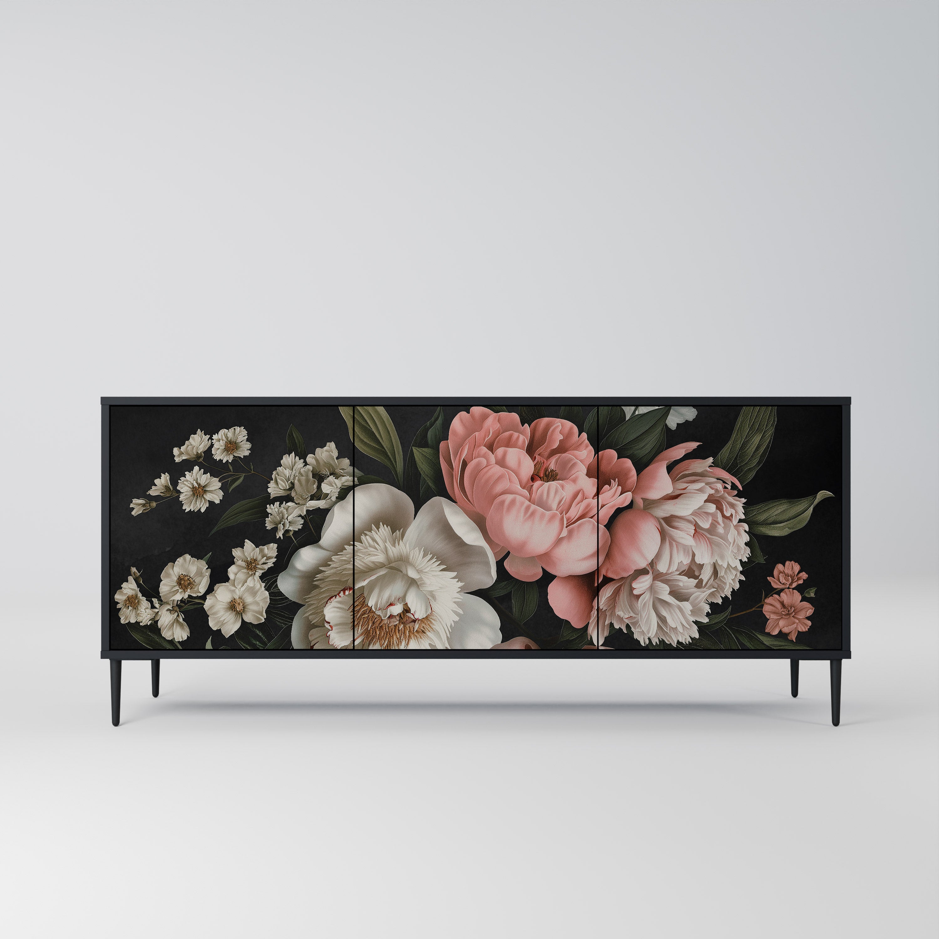 LUSH ELEGANCE 3-dörrars skänk i svart finish