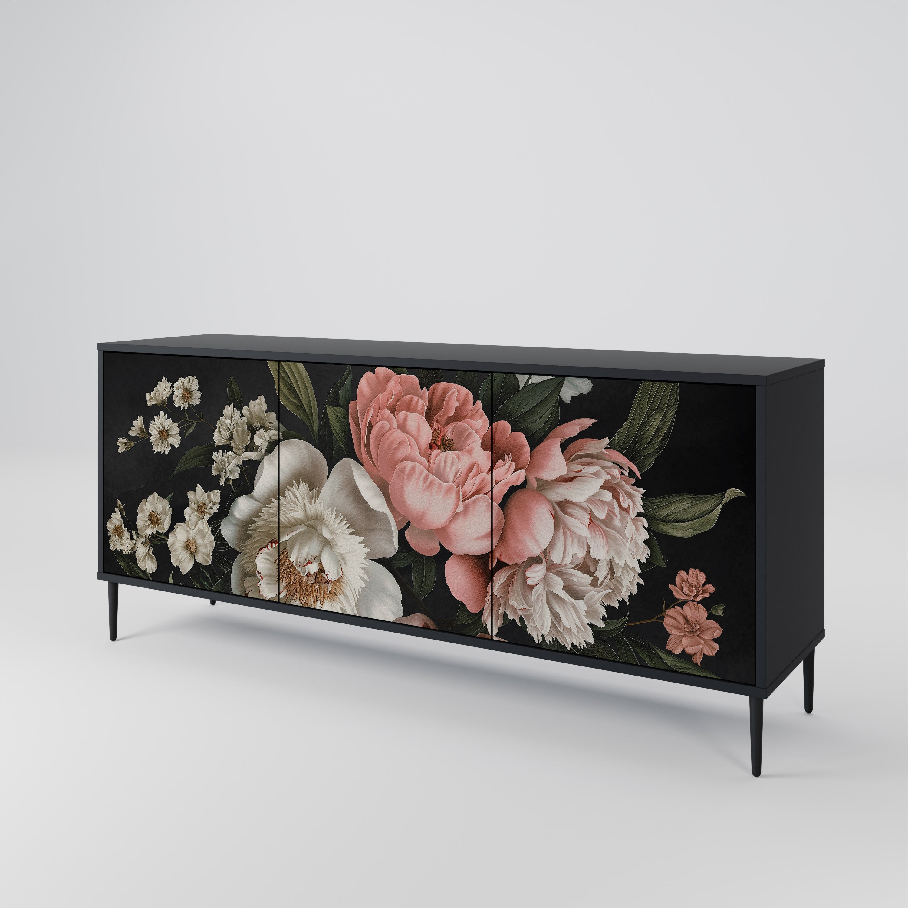 LUSH ELEGANCE 3-dörrars skänk i svart finish