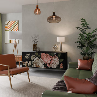 LUSH ELEGANCE 3-dörrars skänk i svart finish