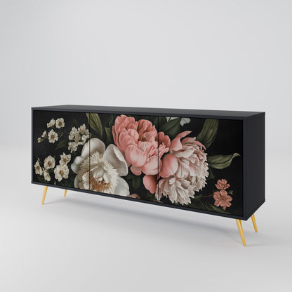 LUSH ELEGANCE 3-dörrars skänk i svart finish