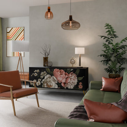 LUSH ELEGANCE 3-dörrars skänk i svart finish
