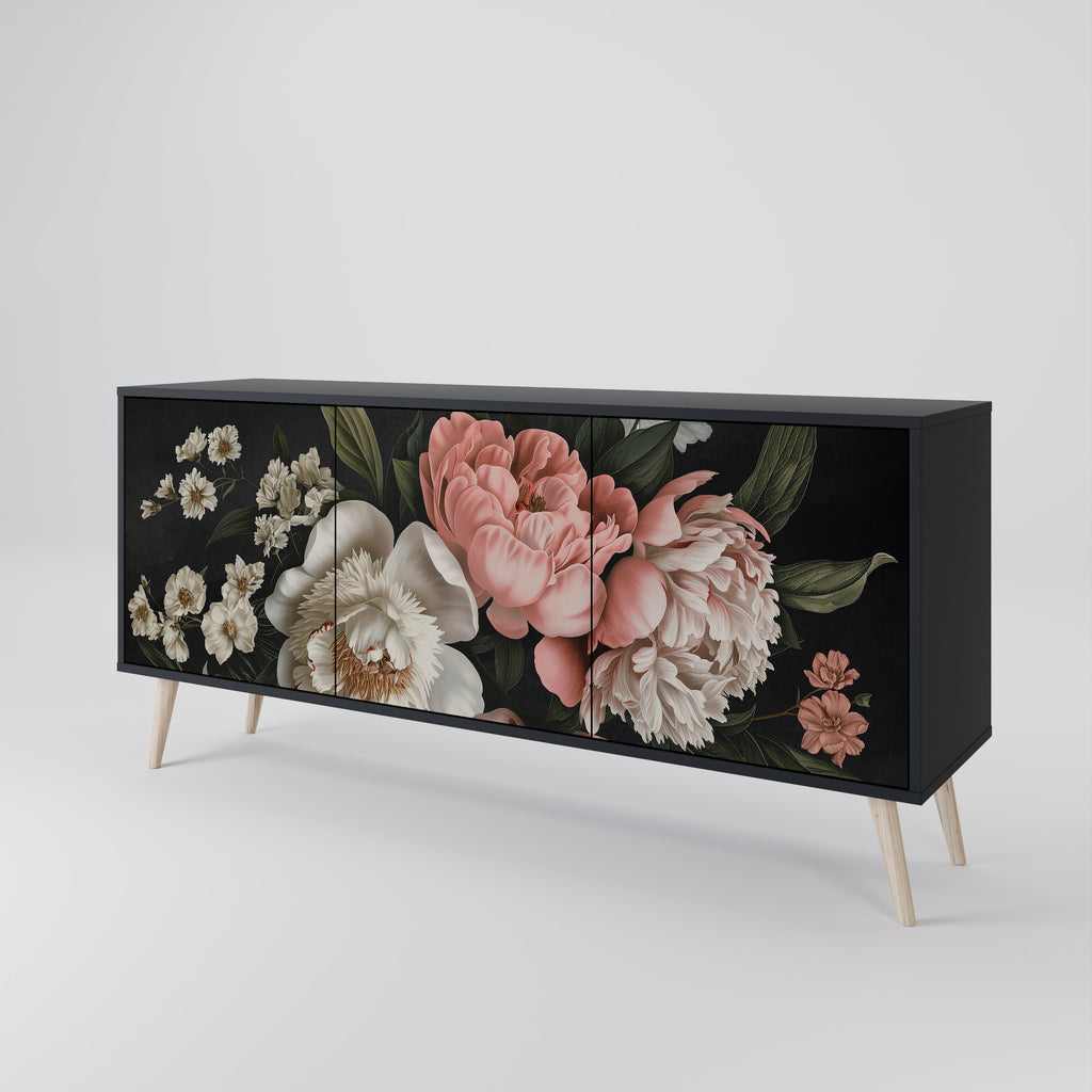 LUSH ELEGANCE 3-dörrars skänk i svart finish