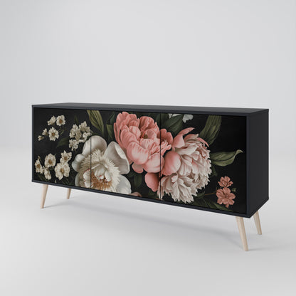 LUSH ELEGANCE 3-dörrars skänk i svart finish