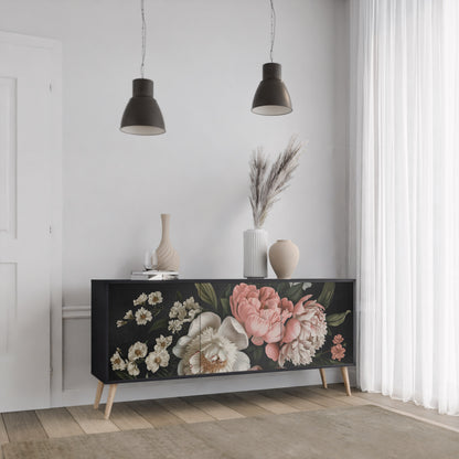 LUSH ELEGANCE 3-dörrars skänk i svart finish