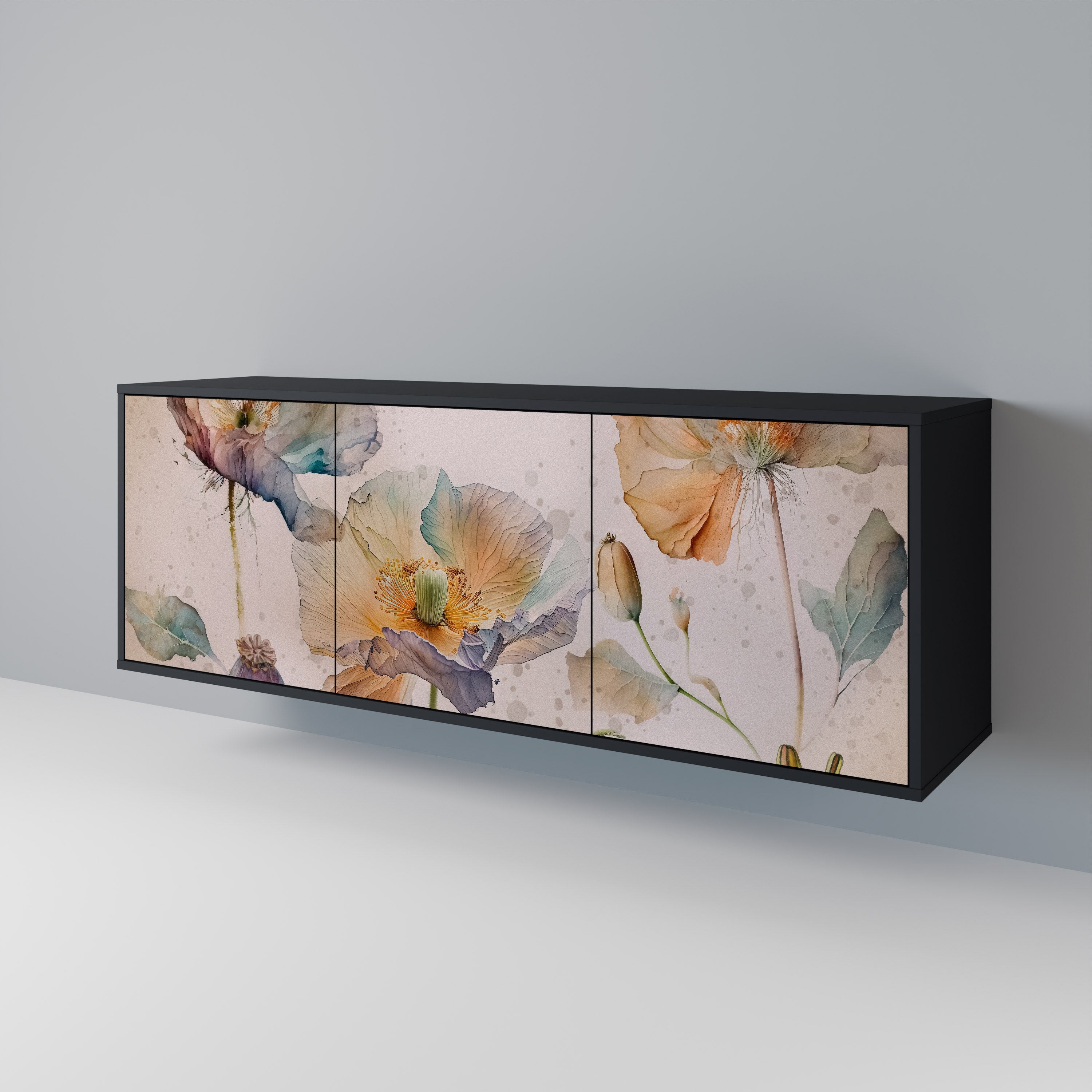 SOFTEN POPPY 3-Door Sideboard