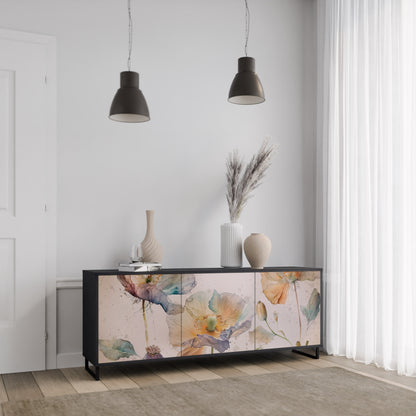 SOFTEN POPPY 3-dörrars skänk i svart finish