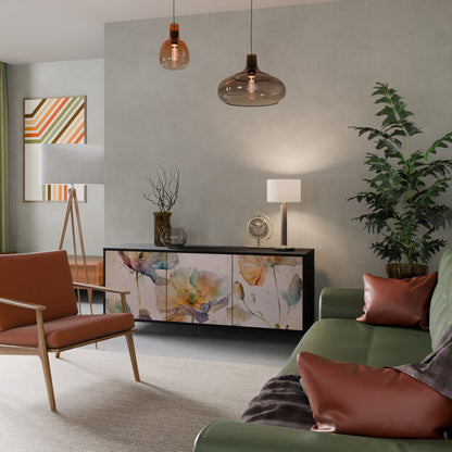 SOFTEN POPPY 3-dörrars skänk i svart finish