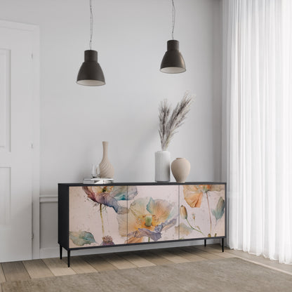 SOFTEN POPPY 3-dörrars skänk i svart finish