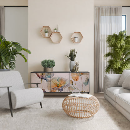 SOFTEN POPPY 3-dörrars skänk i svart finish