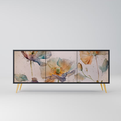 SOFTEN POPPY 3-dörrars skänk i svart finish