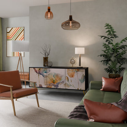 SOFTEN POPPY 3-dörrars skänk i svart finish