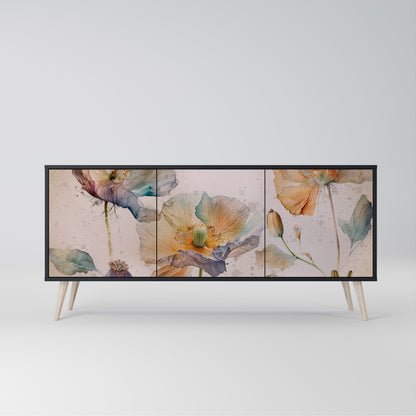 SOFTEN POPPY 3-dörrars skänk i svart finish