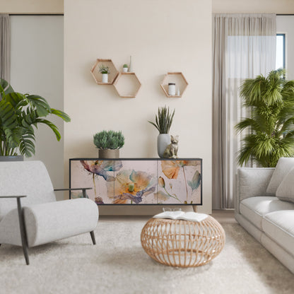 SOFTEN POPPY 3-dörrars skänk i svart finish