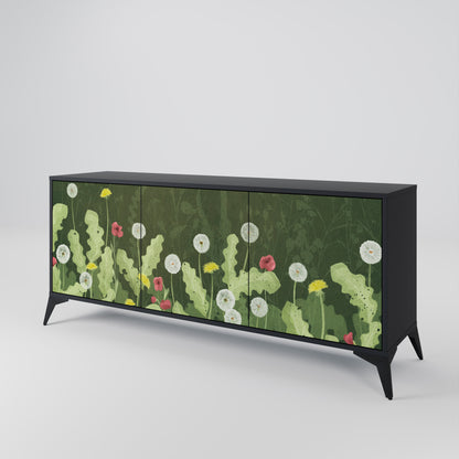 DANDELION AMUSE 3-Door Sideboard in Black Finish