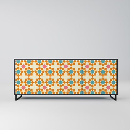 BLOMMAD DECOR 3-dörrars skänk i svart finish