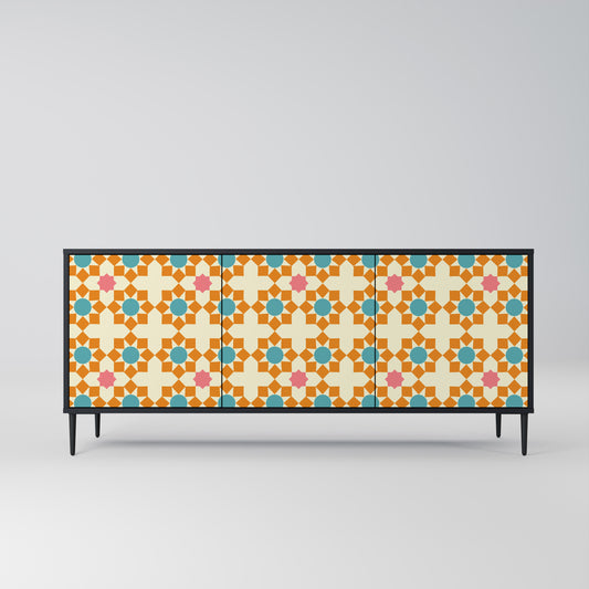 BLOMMAD DECOR 3-dörrars skänk i svart finish