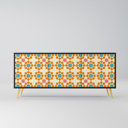 BLOMMAD DECOR 3-dörrars skänk i svart finish